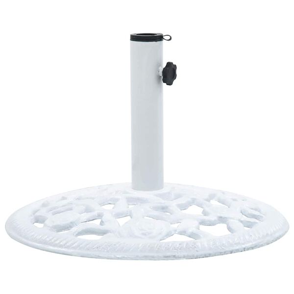 vidaXL Umbrella Base White 12 kg 48 cm Cast Iron