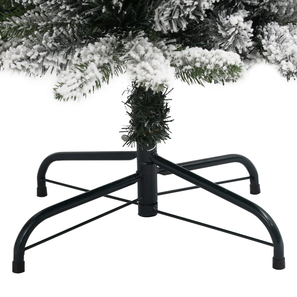 vidaXL Artificial Slim Christmas Tree with Flocked Snow 120 cm PVC&PE