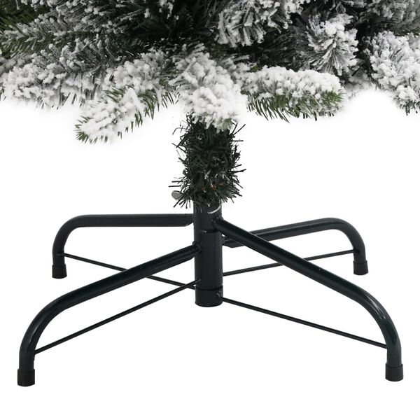vidaXL Artificial Slim Christmas Tree with Flocked Snow 120 cm PVC&PE