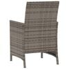 vidaXL 3 Piece Bistro Set with Cushions Grey Poly Rattan