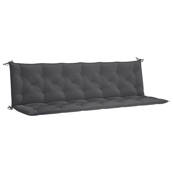 vidaXL Garden Bench Cushion Anthracite 200x(50+50)x7cm Oxford Fabric