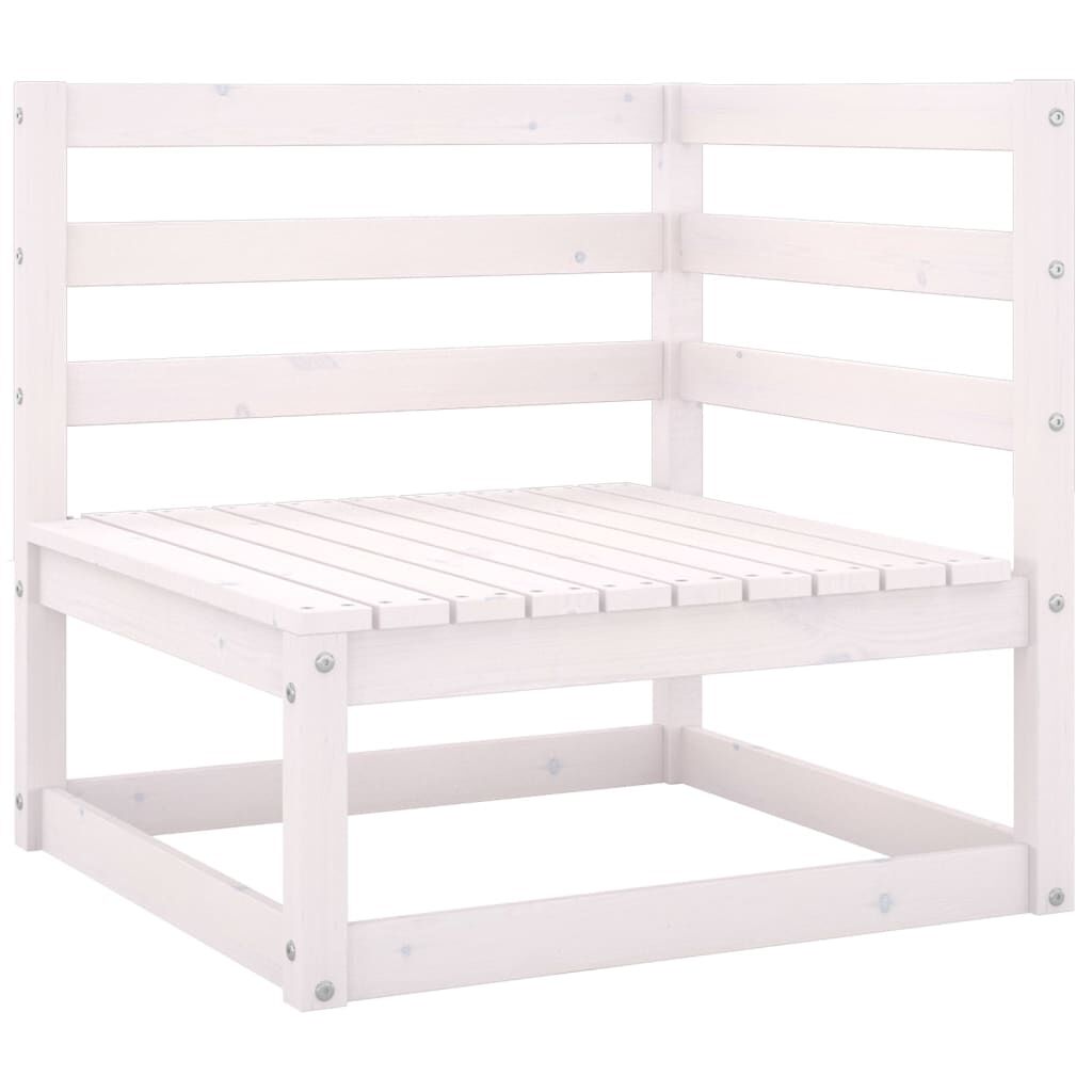 vidaXL 2 Piece Garden Lounge Set with Cushions White Solid Pinewood