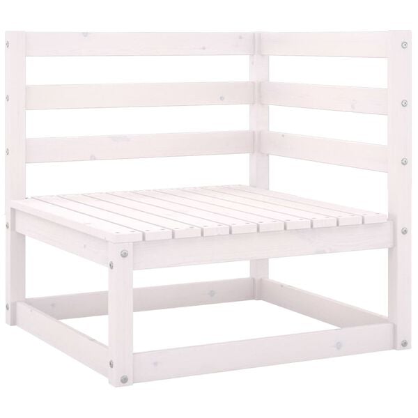 vidaXL 2 Piece Garden Lounge Set with Cushions White Solid Pinewood
