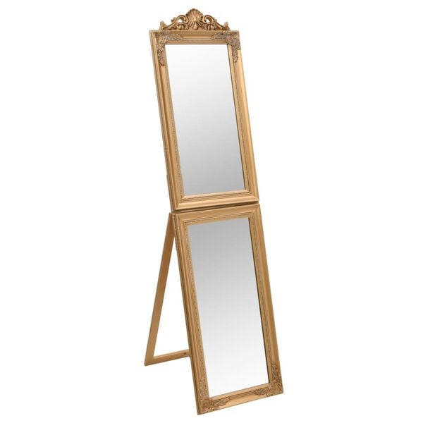 vidaXL Free-Standing Mirror Gold 45x180 cm
