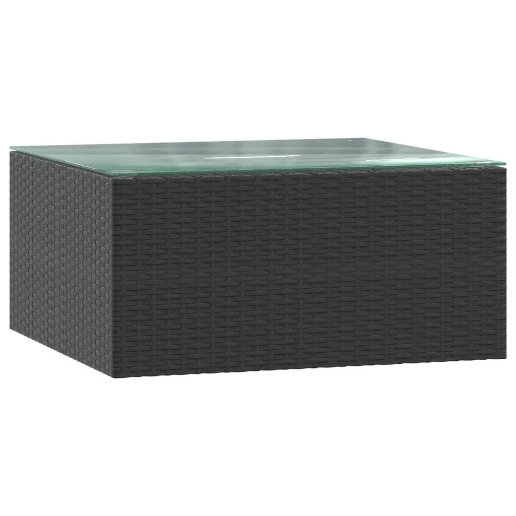 vidaXL 7 Piece Garden Lounge Set with Cushions Poly Rattan Black