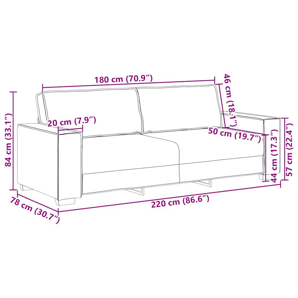 vidaXL 2 Piece Sofa Set with Cushions Black Fabric