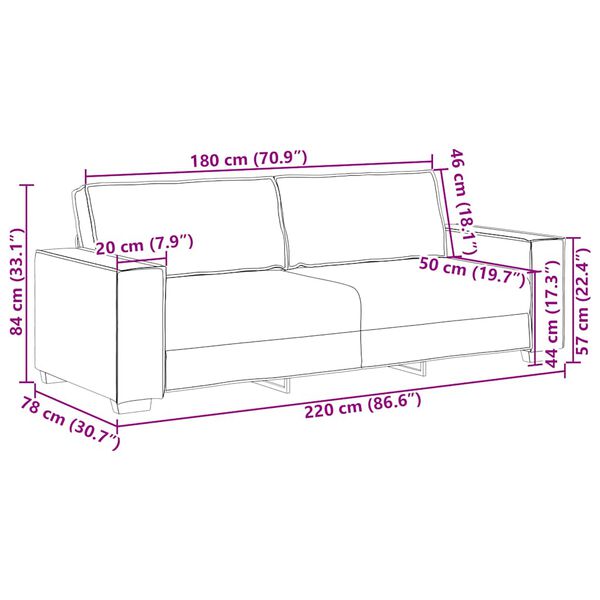vidaXL 2 Piece Sofa Set with Cushions Black Fabric