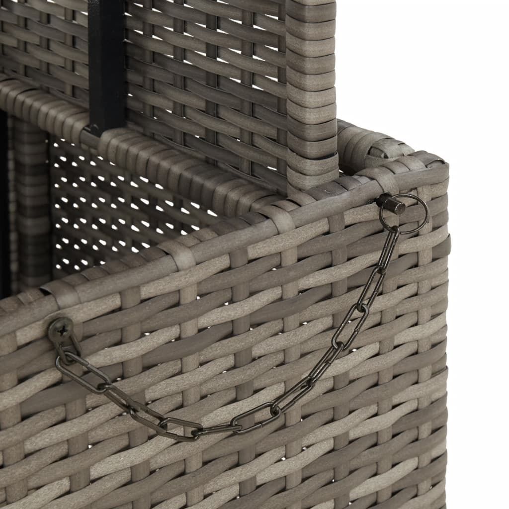 vidaXL Garden Table Grey 80x80x71 cm Poly Rattan and Acacia Wood
