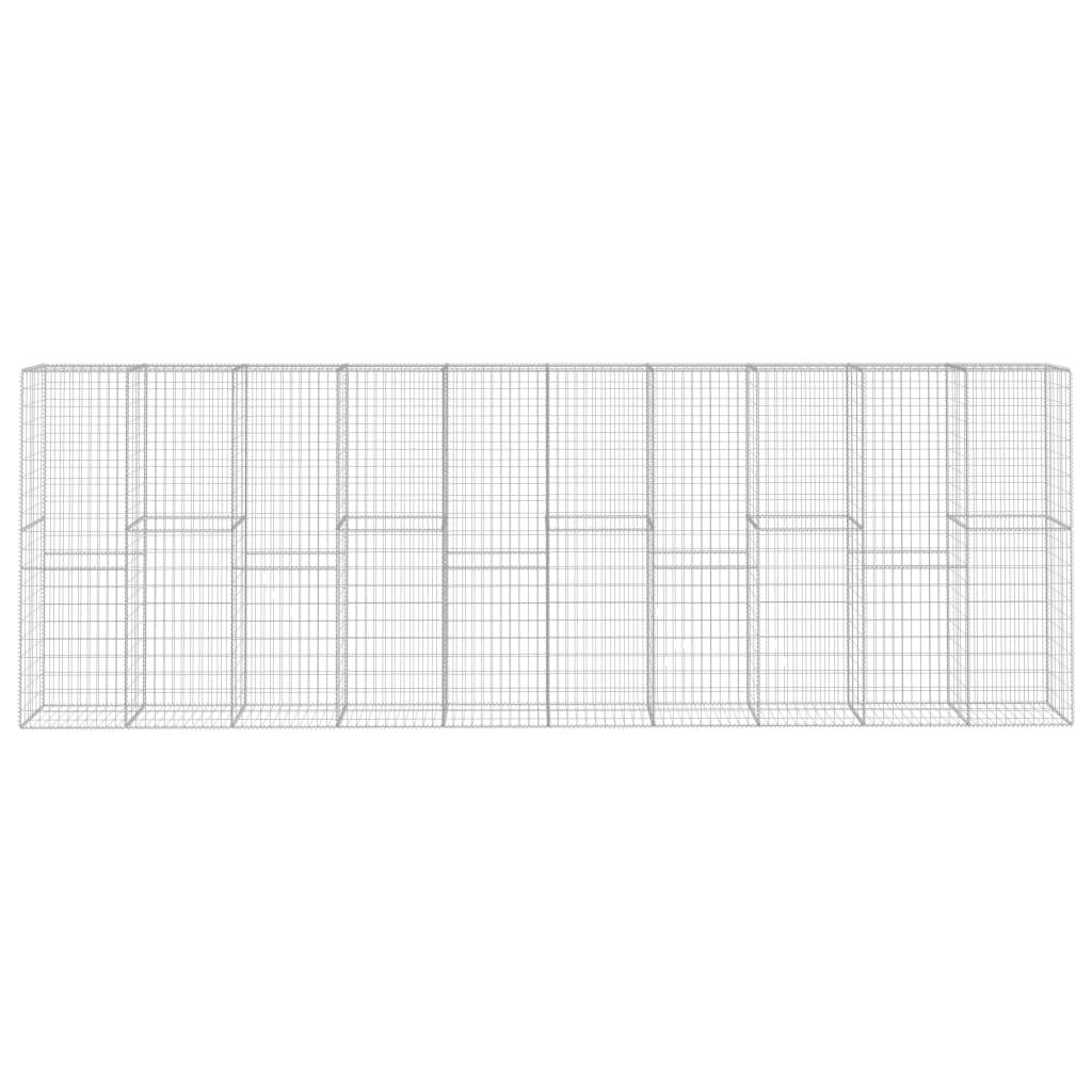 vidaXL Gabion Wall with Cover Galvanised Steel 600x50x200 cm