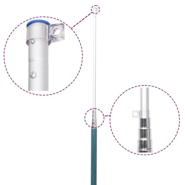 vidaXL Telescopic Flagpole Silver 5.5 m Aluminium