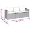 vidaXL 3-Seater Garden Sofa with Cushions Grey Poly Rattan