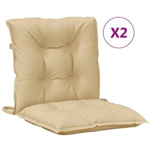 vidaXL Lowback Chair Cushions 2 pcs Melange Beige 100x50x7 cm Fabric