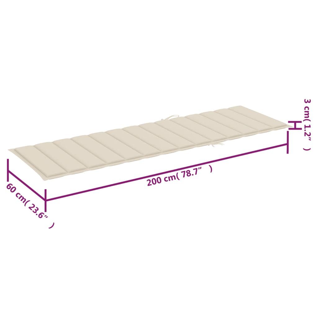 vidaXL Sun Loungers 2 pcs with Table and Cushions Solid Wood Acacia