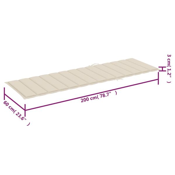 vidaXL Sun Loungers 2 pcs with Table and Cushions Solid Wood Acacia