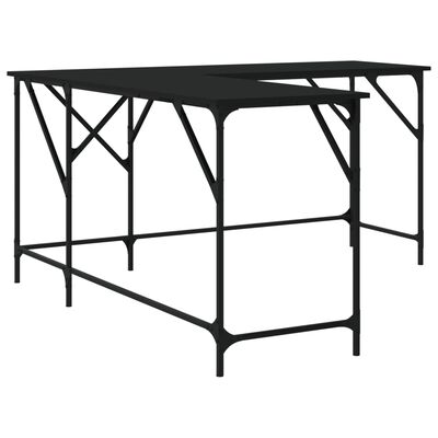 vidaXL Desk Black 149x149x75 cm Engineered Wood