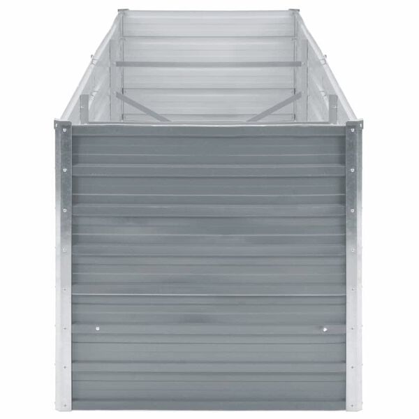 vidaXL Garden Raised Bed Galvanised Steel 240x80x77 cm Grey