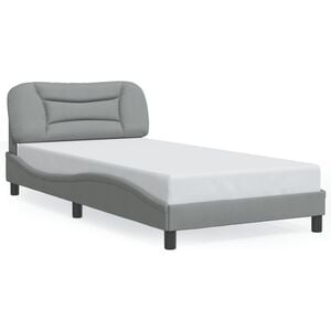 vidaXL Bed Frame without Mattress "Hvar" Light Grey 100x203 cm Fabric