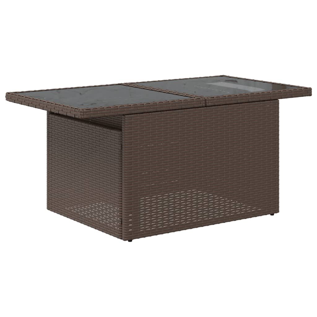 vidaXL 10 Piece Garden Sofa Set with Cushions Brown Poly Rattan