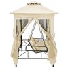 vidaXL Gazebo Convertible Swing Bench Cream White