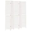 vidaXL Room Divider 5 Panels White Solid Wood Paulownia