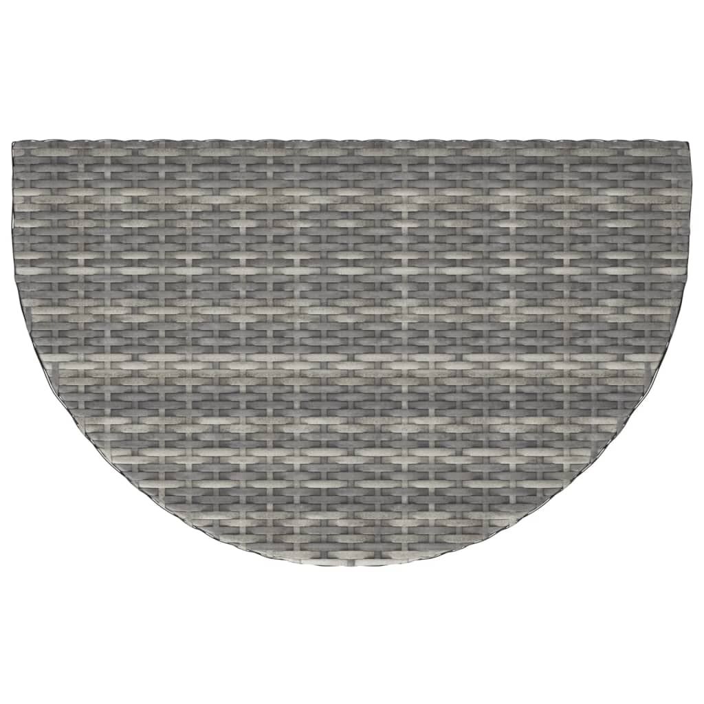 vidaXL Garden Table Grey 80x50x75 cm Poly Rattan
