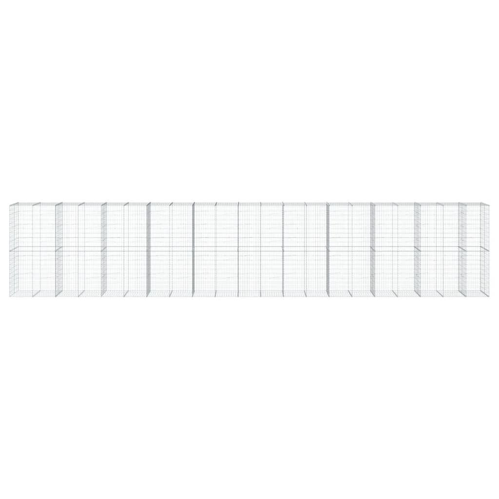 vidaXL Gabion Basket with Cover 1050x100x200 cm Galvanised Iron