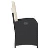vidaXL 3 Piece Bistro Set with Cushions Black Poly Rattan
