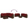 vidaXL 6 Piece Garden Sofa Set with Cushions Brown Poly Rattan