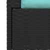 vidaXL 2-Seater Sofa with Cushions Black Poly Rattan