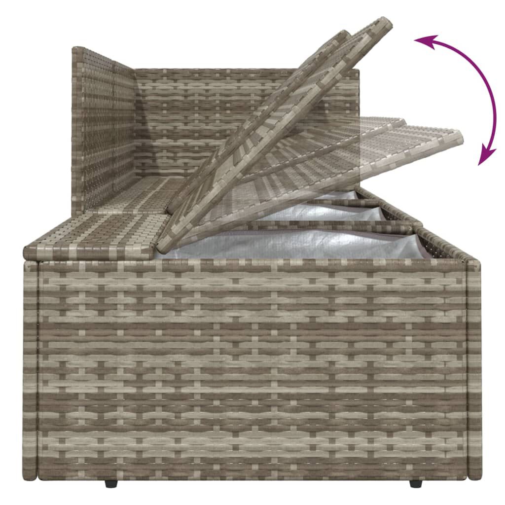 vidaXL 6 Piece Garden Lounge Set with Cushions Grey Poly Rattan