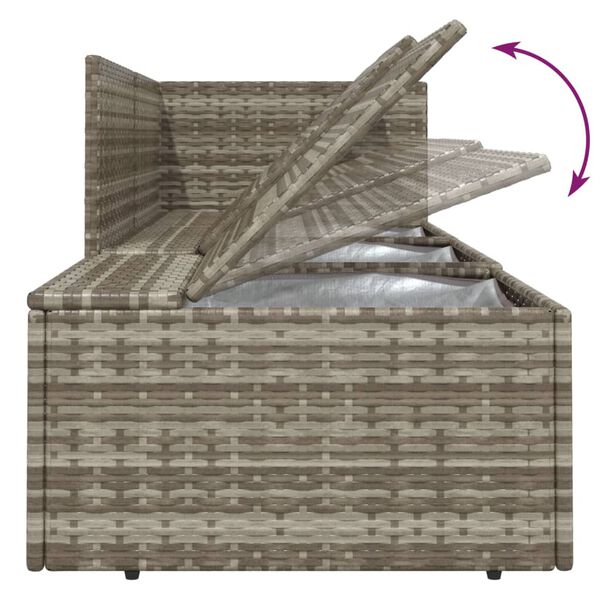 vidaXL 6 Piece Garden Lounge Set with Cushions Grey Poly Rattan