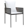 vidaXL 5 Piece Garden Dining Set with Cushions Poly Rattan and Steel