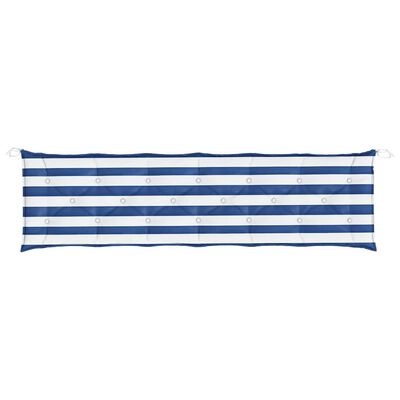 vidaXL Garden Bench Cushions 2pcs Blue&White Stripe 200x50x7cm Fabric