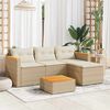 vidaXL 3 Piece Garden Sofa Set with Cushions Beige Poly Rattan