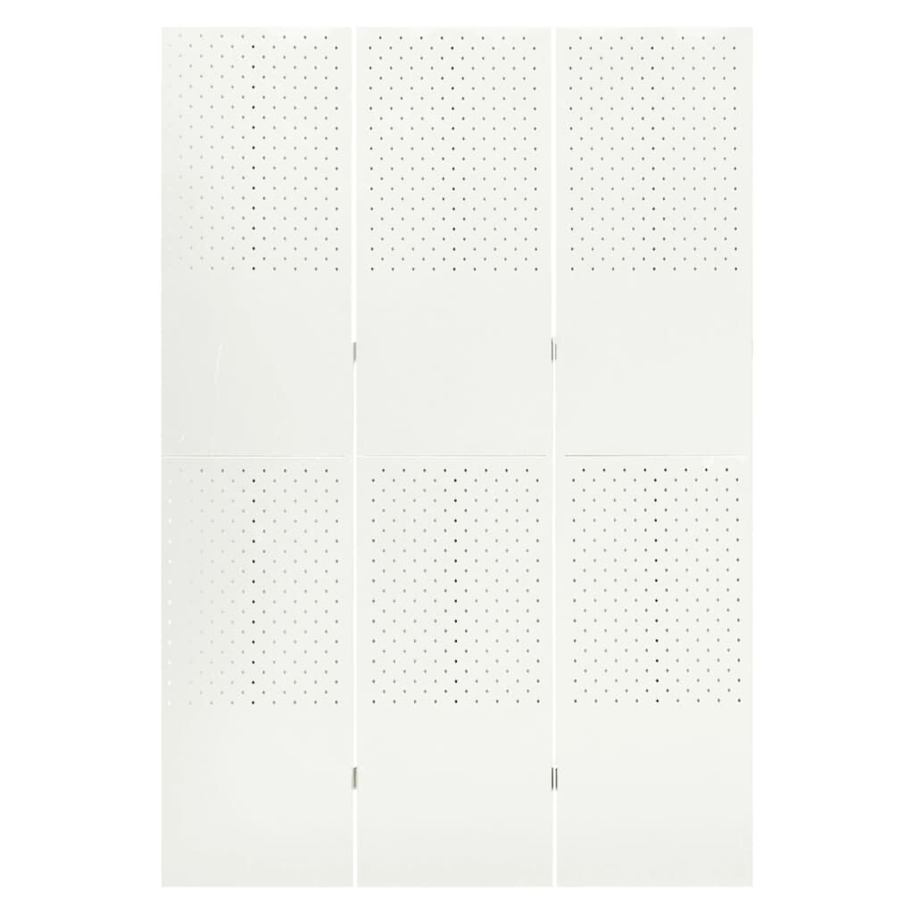 vidaXL 3-Panel Room Divider White 120x180 cm Steel