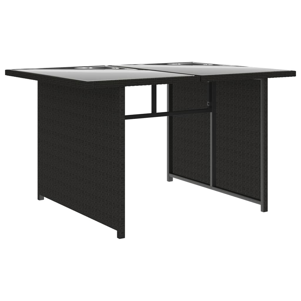 vidaXL 10 Piece Garden Lounge Set with Cushions Poly Rattan Black