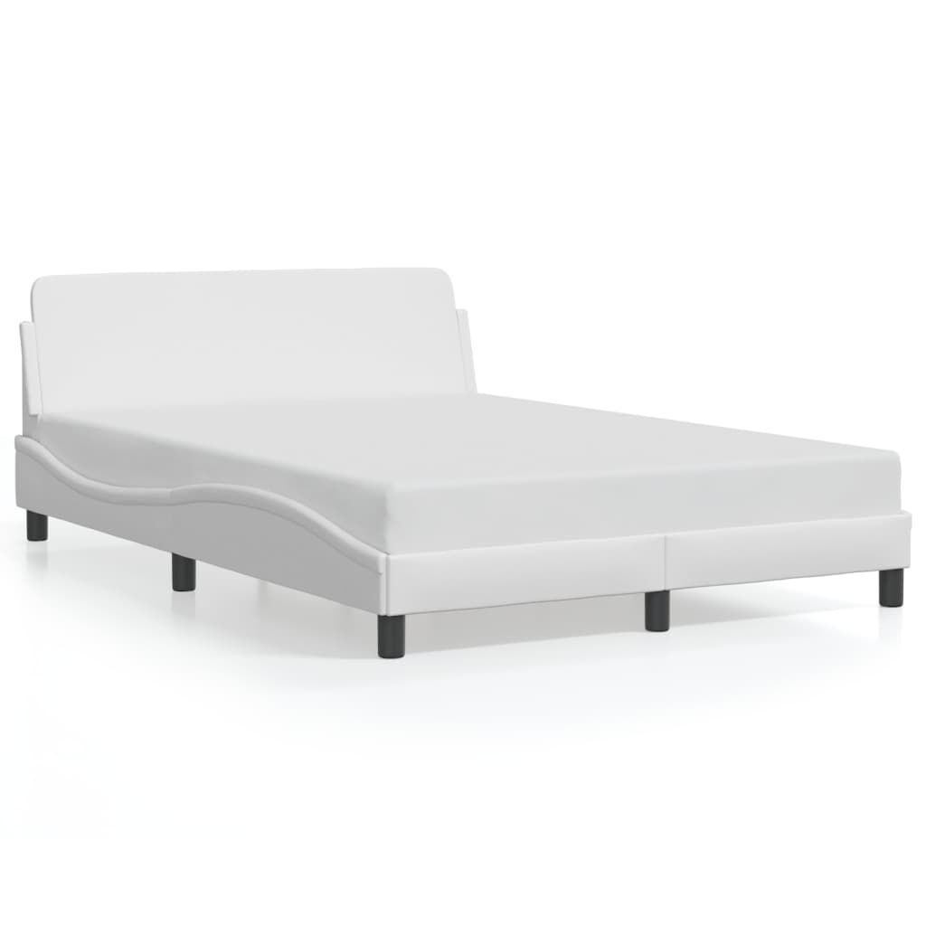 vidaXL Bed Frame without Mattress White 137x187 cm Double Faux Leather