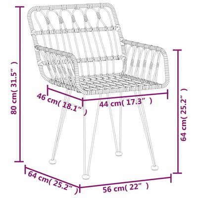 vidaXL 9 Piece Garden Dining Set Poly Rattan