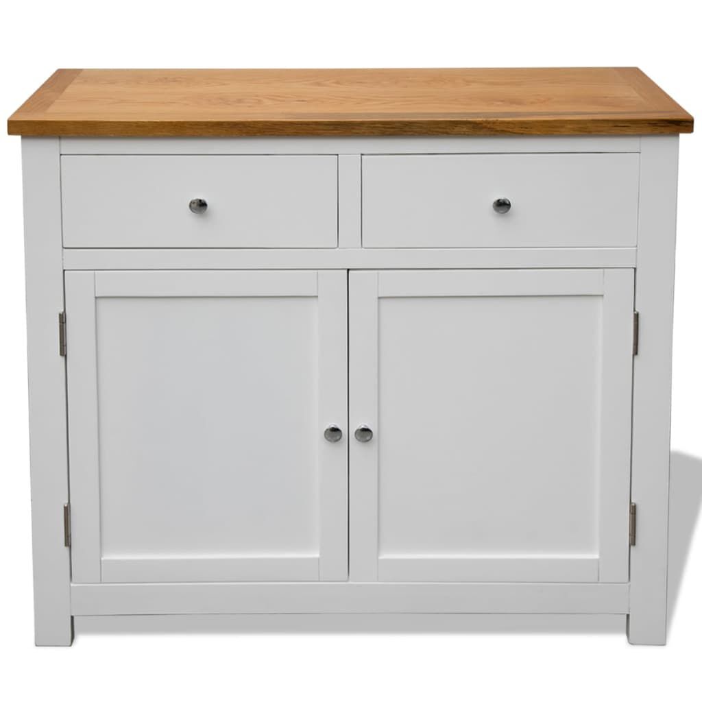 vidaXL Sideboard 90x33.5x83 cm Solid Oak Wood