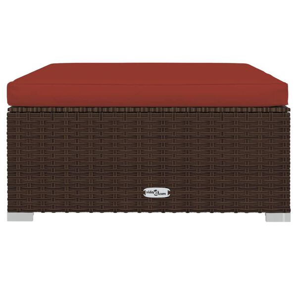 vidaXL 12 Piece Garden Lounge Set with Cushions Poly Rattan Brown