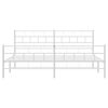 vidaXL Metal Bed Frame without Mattress with Footboard White 183x213cm