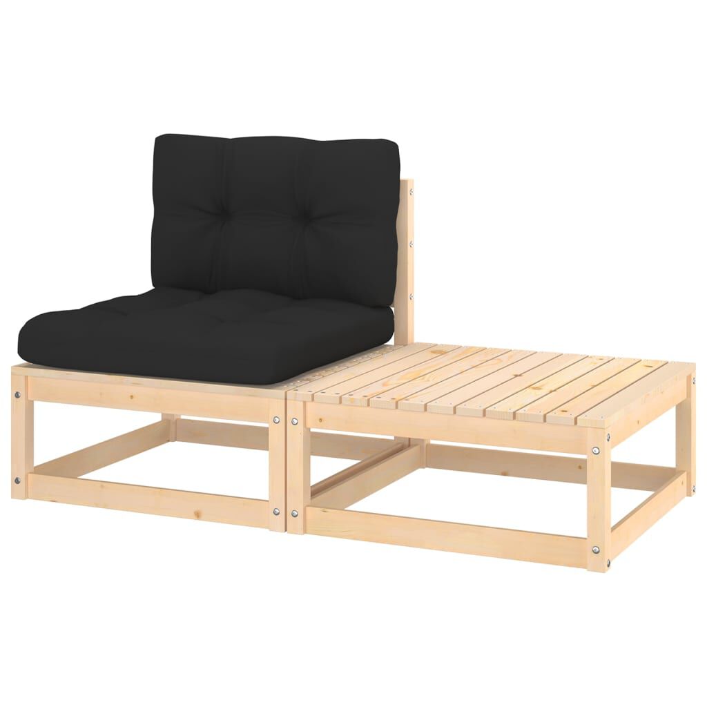 vidaXL 2 Piece Garden Lounge Set with Cushions Solid Pinewood