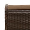 vidaXL Garden Stool with Cushion Brown 58x46x46 cm Poly Rattan