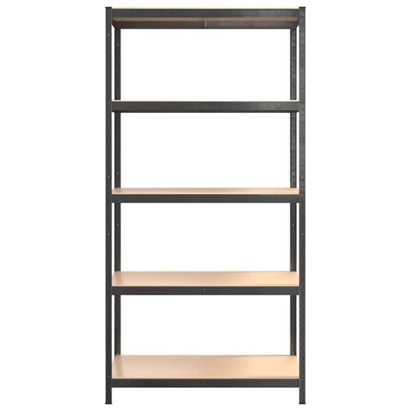 vidaXL 5-Layer Heavy-duty Shelves 2 pcs Grey Steel&Engineered Wood