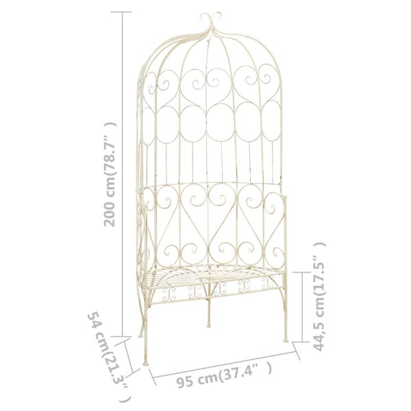 vidaXL Garden Bench 95 cm Iron Antique White