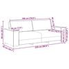 vidaXL Sofa Set with Cushion 3 pcs Black 220 x 78 x 84 cm Fabric