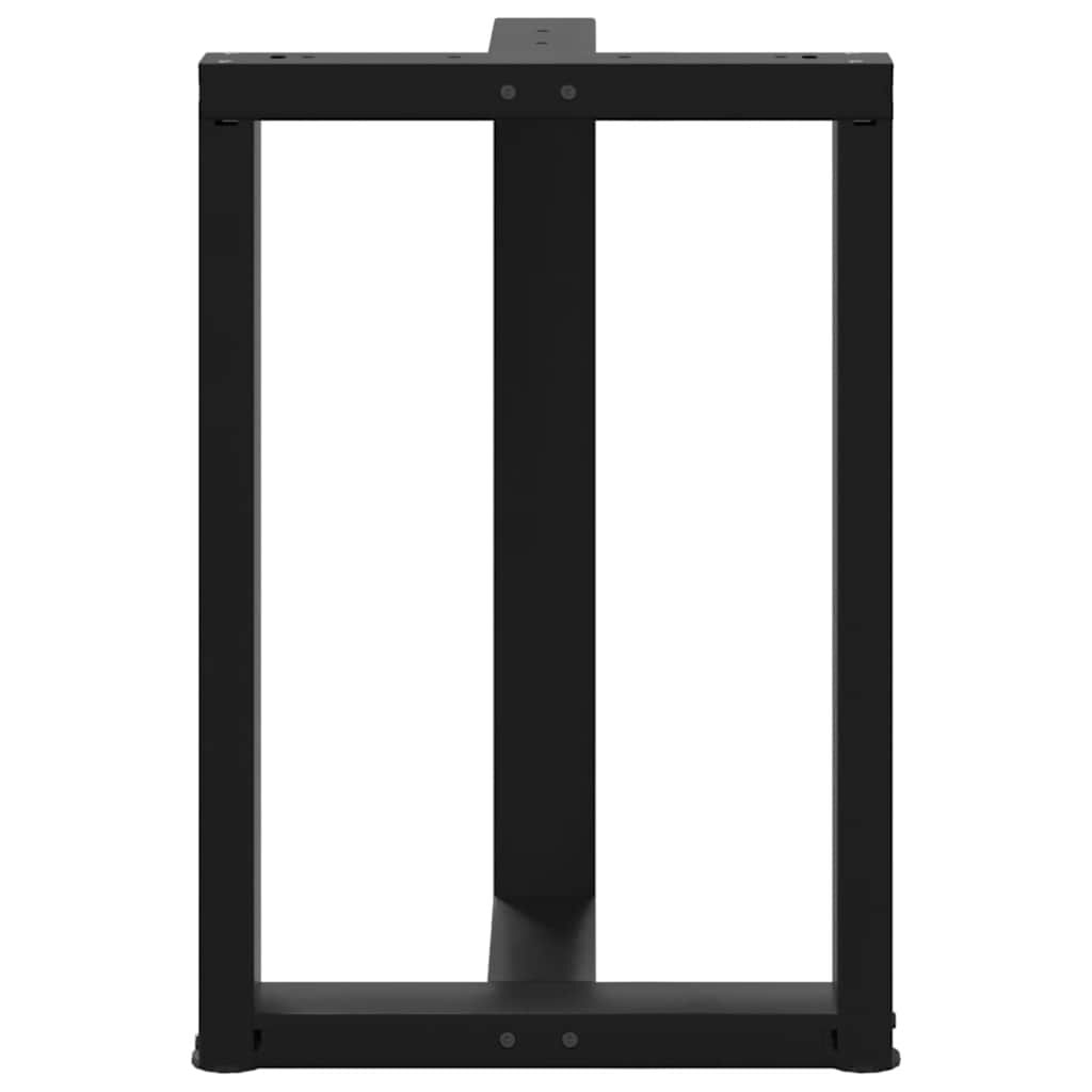 vidaXL Dining Table Legs T-Shaped 2 pcs Black 60x35x(72-73) cm Steel