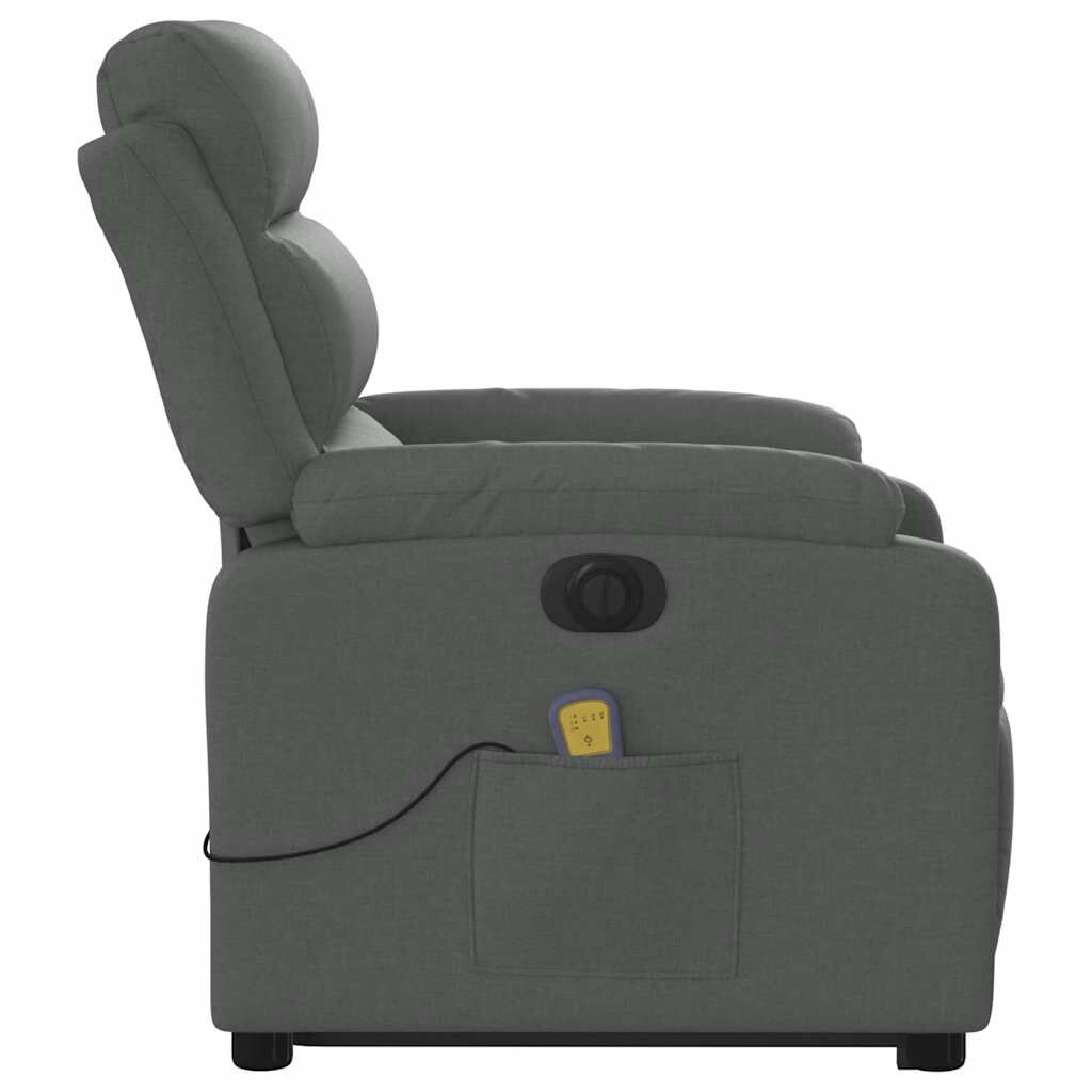 vidaXL Electric Stand up Massage Recliner Chair Dark Grey Fabric