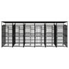 vidaXL Outdoor Dog Kennel with Roof Steel 11.06 m²