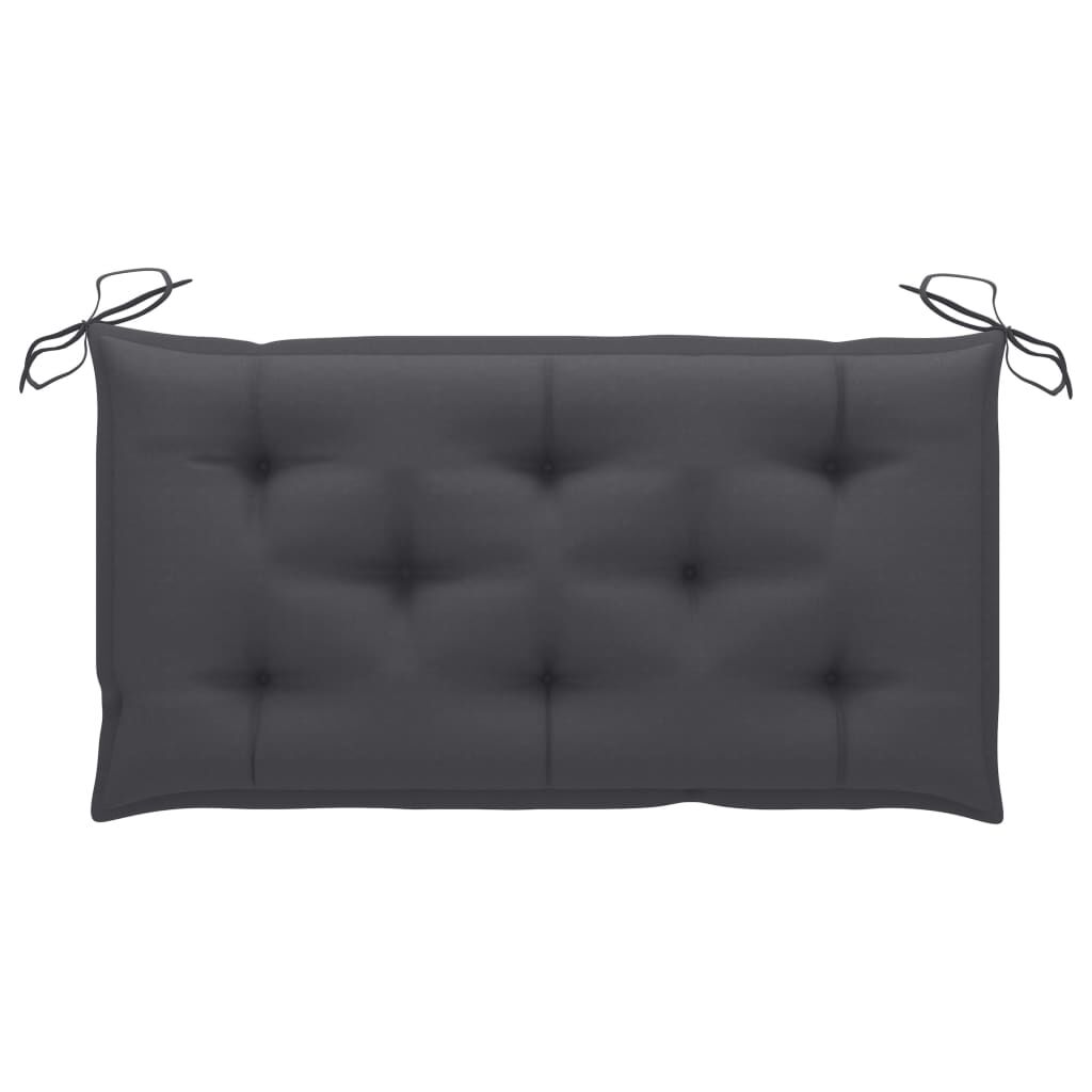vidaXL Garden Bench with Anthracite Cushion 112 cm Solid Teak Wood